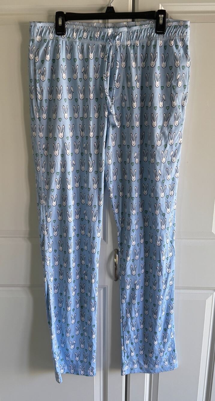 Roller Rabbit Men's Love Bunny Pajama Pants Blue Size XL Cotton